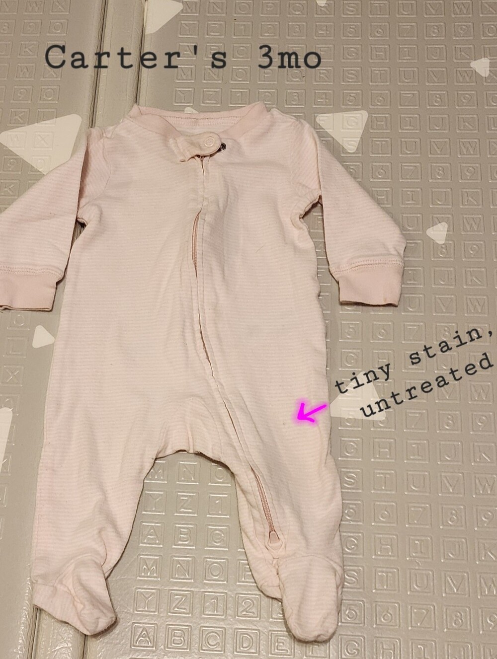 Carter's Pale Pink Ribbed Footed One-Piece